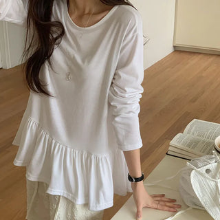 Lottize Frill Round Long Sleeve T shirt