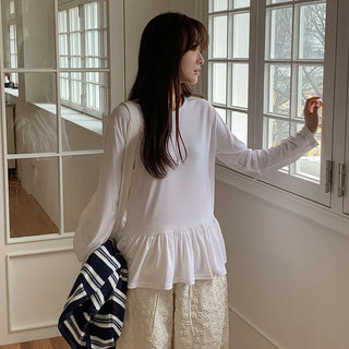 Lottize Frill Round Long Sleeve T shirt