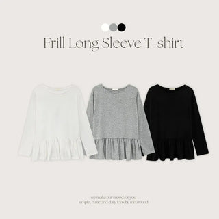 Lottize Frill Round Long Sleeve T shirt