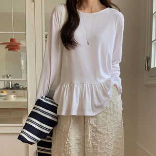 Lottize Frill Round Long Sleeve T shirt