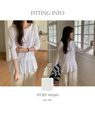 Lottize Frill Round Long Sleeve T shirt