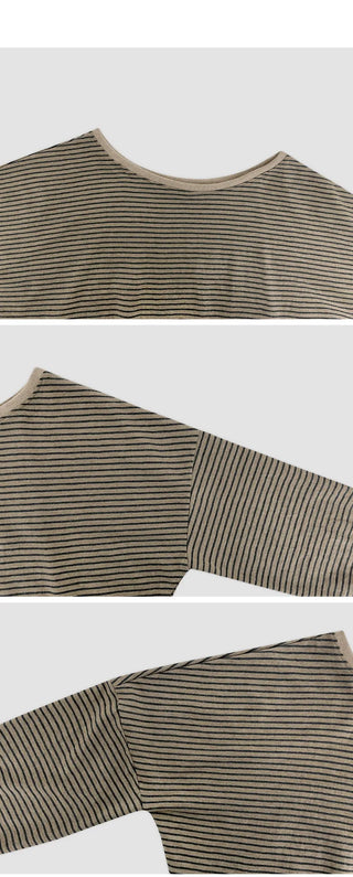 Rokven Loose Fit Striped One Shoulder Sweatshirt