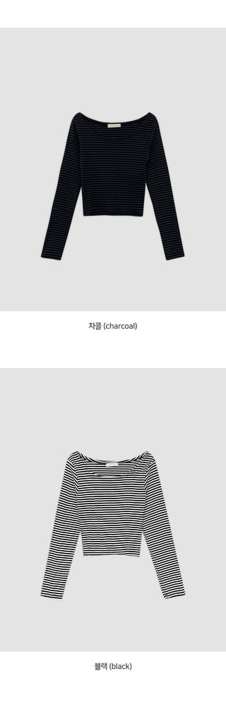 Forabin U neck Striped Slim Fit Long Sleeve T shirt