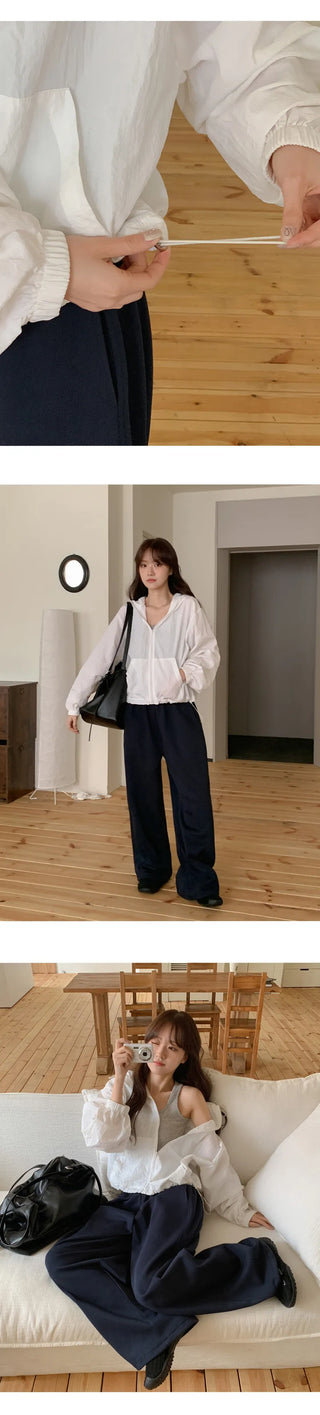 Luiten Loose Fit String Hooded Windbreaker