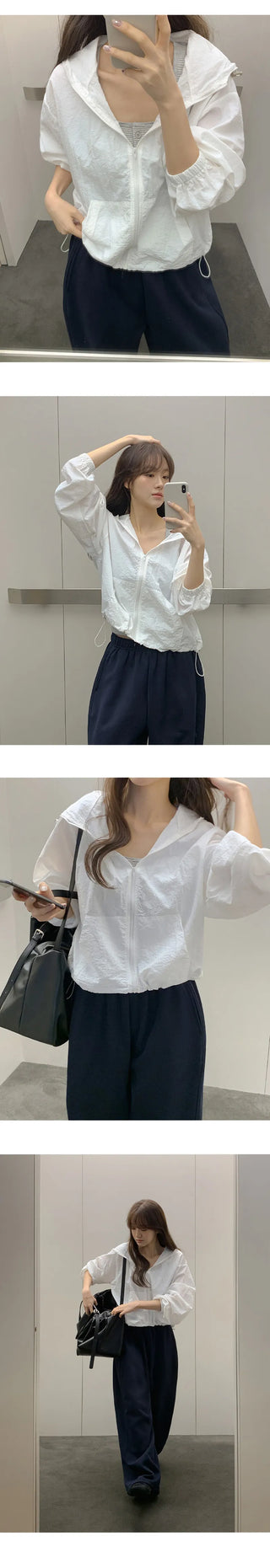 Luiten Loose Fit String Hooded Windbreaker