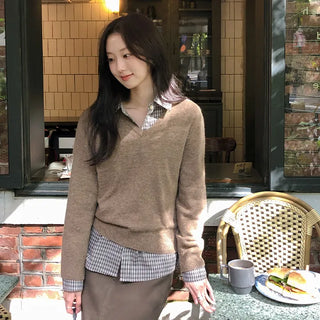 Herki Raglan V neck Long Sleeve Knit
