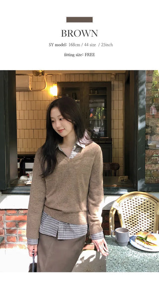 Herki Raglan V neck Long Sleeve Knit
