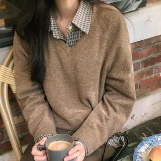 Herki Raglan V neck Long Sleeve Knit