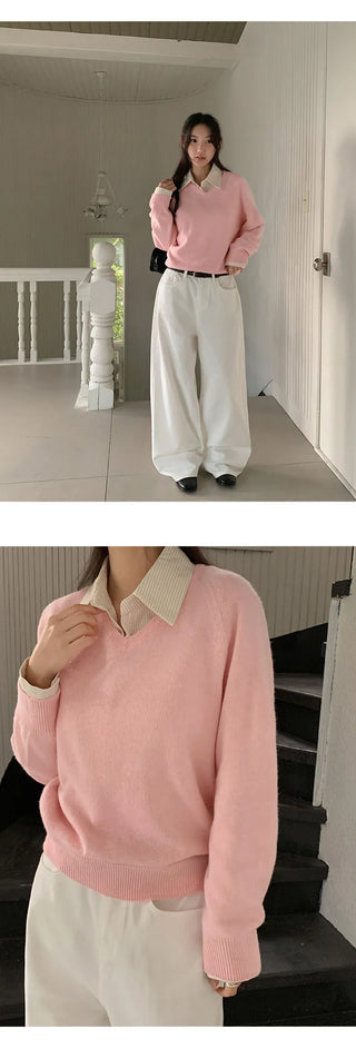 Herki Raglan V neck Long Sleeve Knit