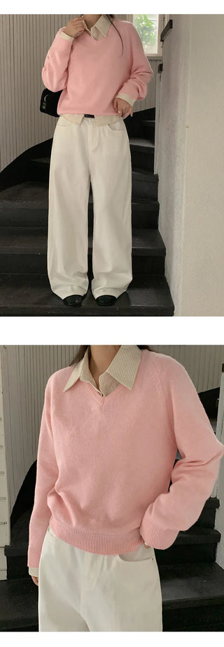 Herki Raglan V neck Long Sleeve Knit