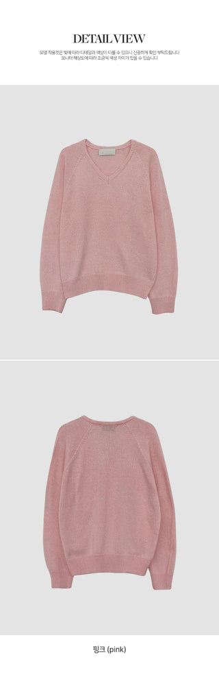 Herki Raglan V neck Long Sleeve Knit