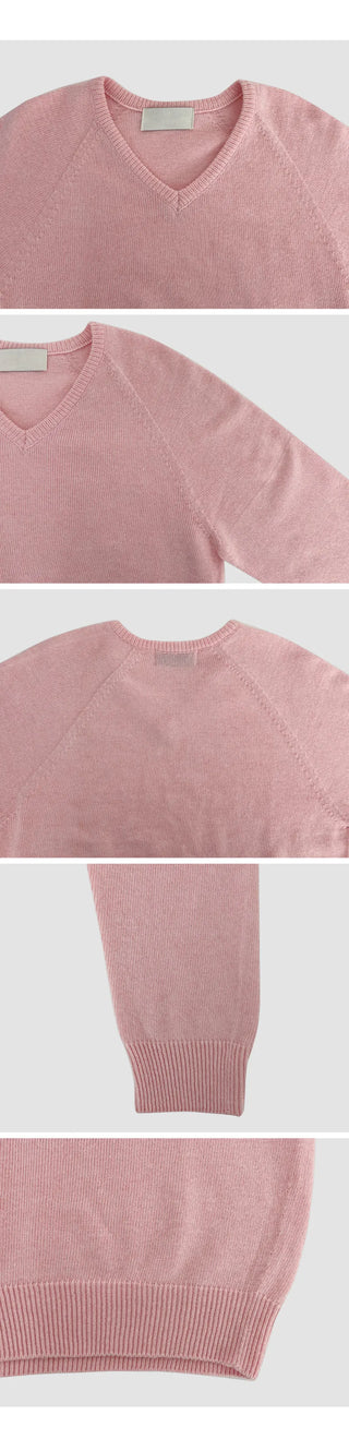 Herki Raglan V neck Long Sleeve Knit