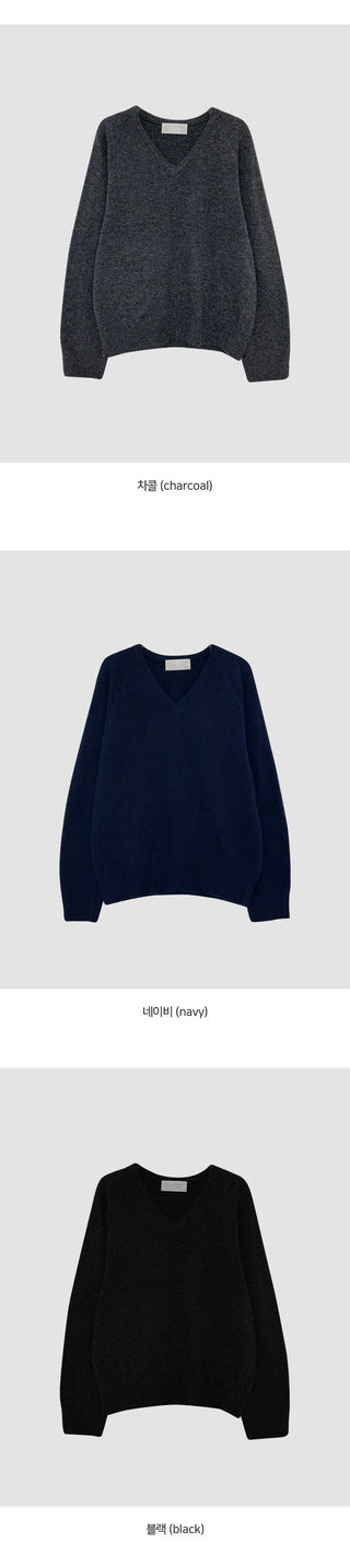 Herki Raglan V neck Long Sleeve Knit