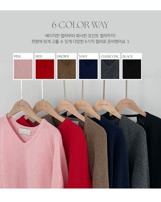 Herki Raglan V neck Long Sleeve Knit