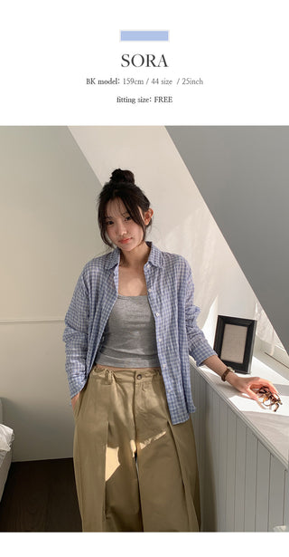Lover's Wrinkle Check Long Sleeve Shirt