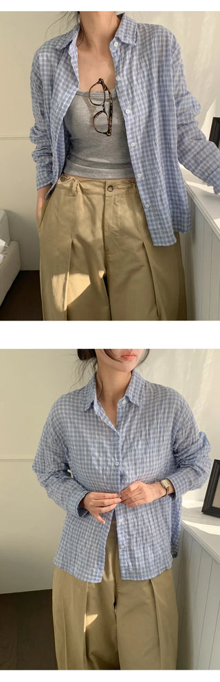 Lover's Wrinkle Check Long Sleeve Shirt