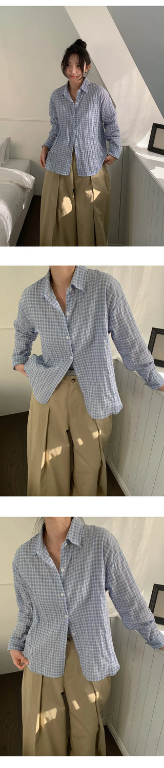 Lover's Wrinkle Check Long Sleeve Shirt