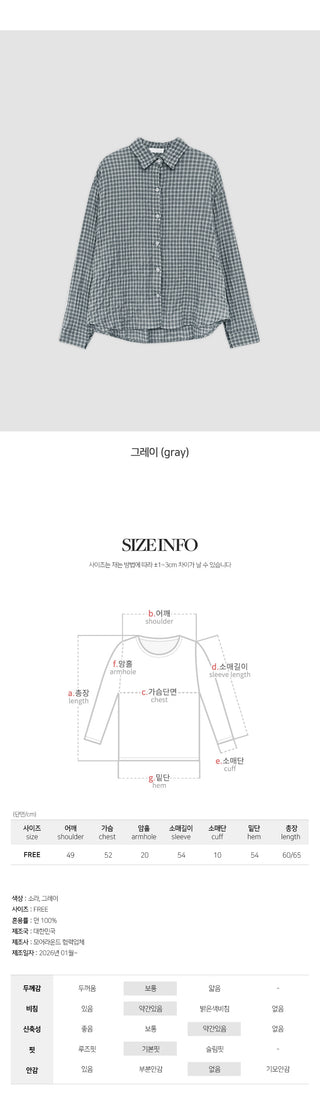 Lover's Wrinkle Check Long Sleeve Shirt