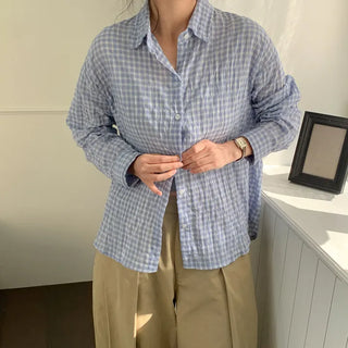 Lover's Wrinkle Check Long Sleeve Shirt