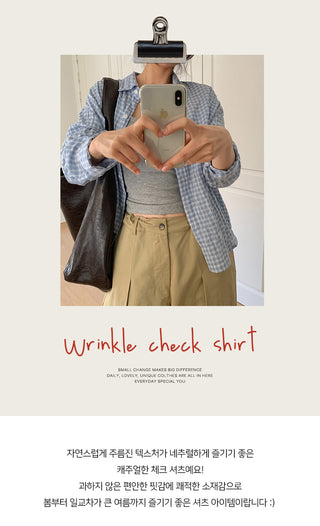Lover's Wrinkle Check Long Sleeve Shirt