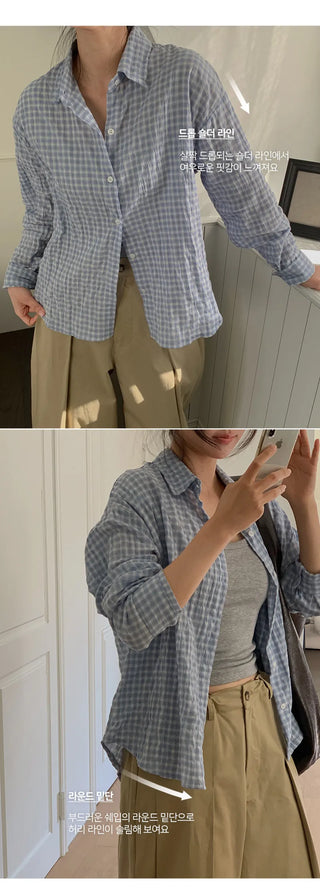 Lover's Wrinkle Check Long Sleeve Shirt