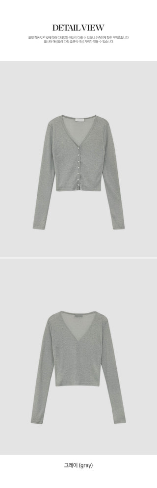 Mint V neck See through Long sleeve Cardigan