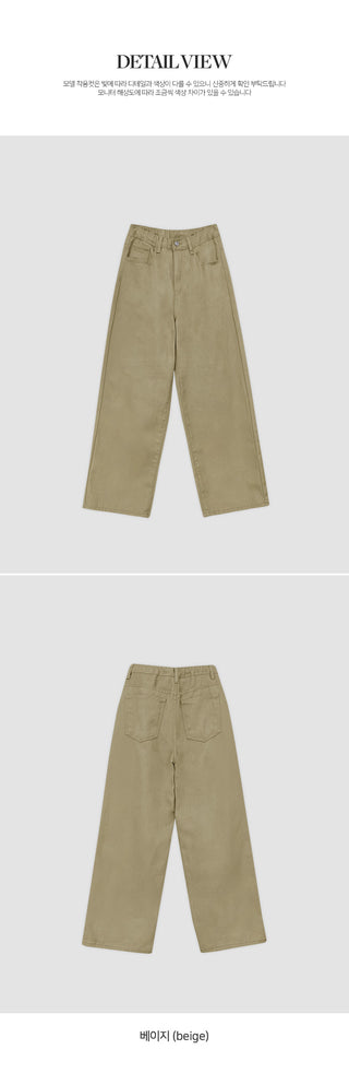 Rotven Hidden Elastic Waist Cotton Wide Pants