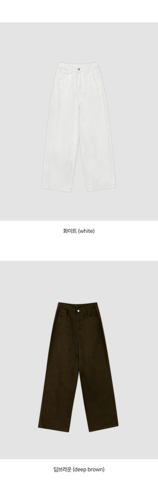 Rotven Hidden Elastic Waist Cotton Wide Pants