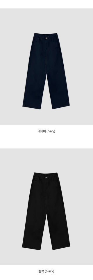 Rotven Hidden Elastic Waist Cotton Wide Pants