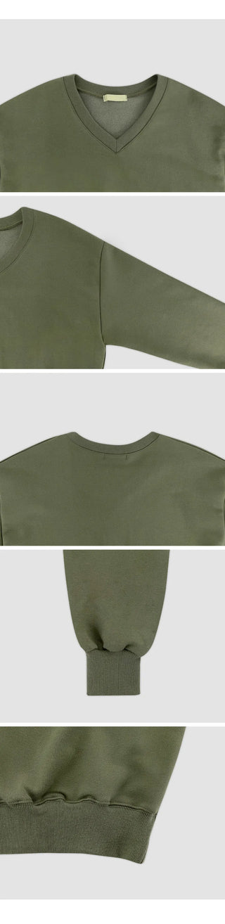 Dearjet V neck Loose Fit Sweatshirt