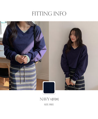 Dearjet V neck Loose Fit Sweatshirt