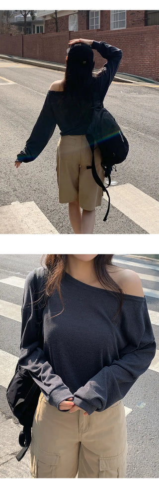 Dusche One Shoulder Long Sleeve T Shirt