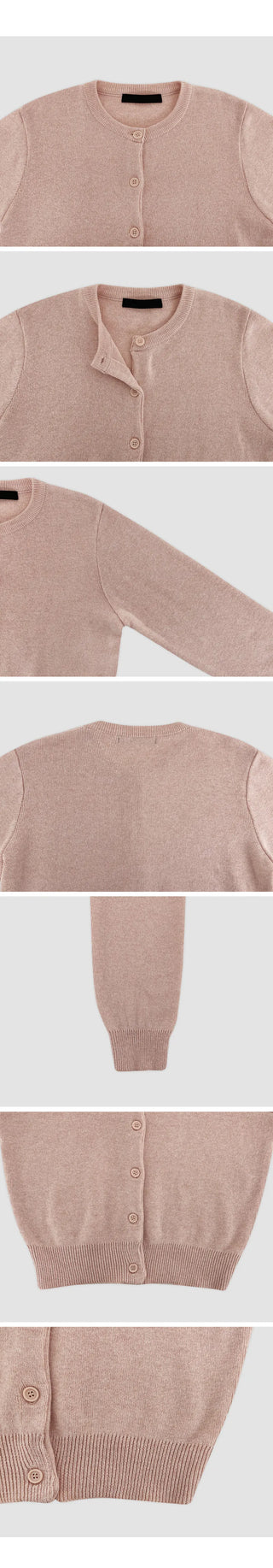 Lemain Round Long Sleeve Knit Cardigan