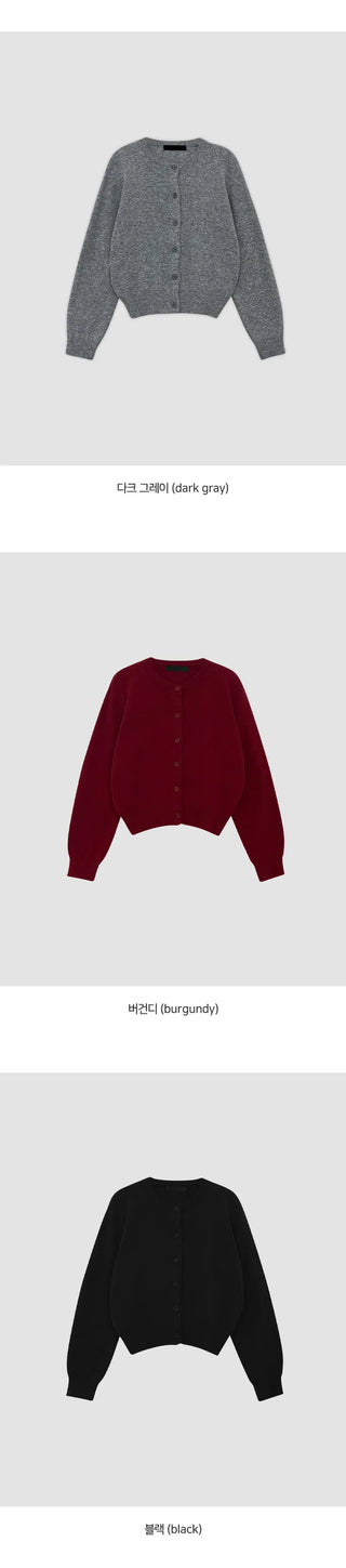 Lemain Round Long Sleeve Knit Cardigan