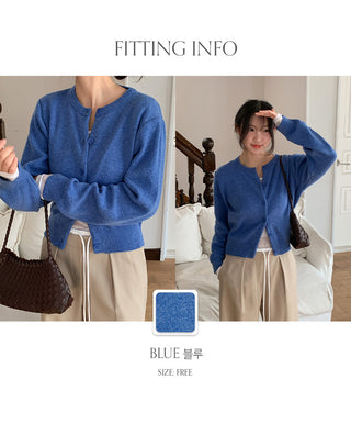 Lemain Round Long Sleeve Knit Cardigan