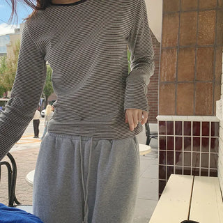 Deztell Round Striped Long Sleeve T shirt