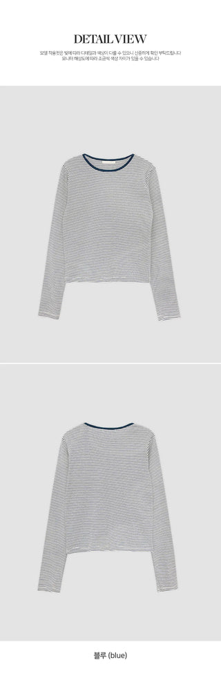 Deztell Round Striped Long Sleeve T shirt