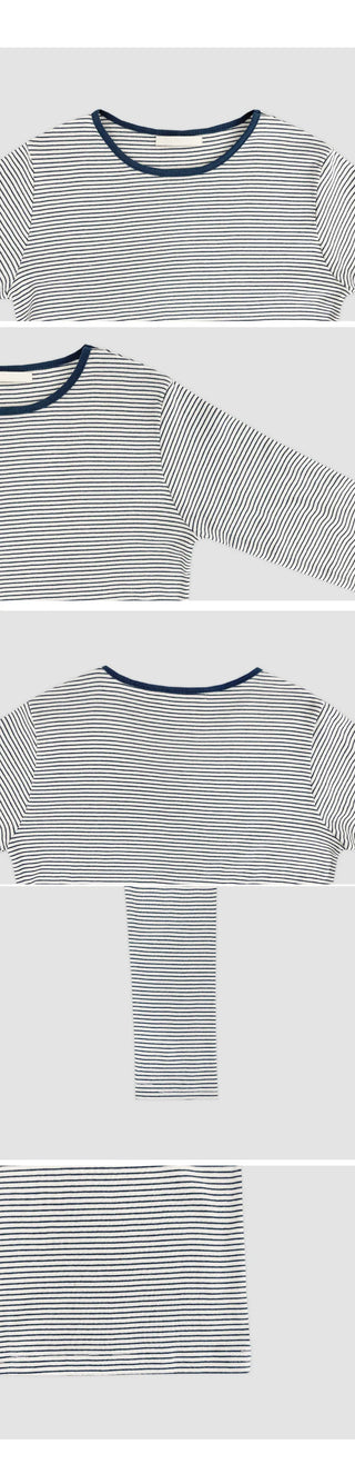 Deztell Round Striped Long Sleeve T shirt