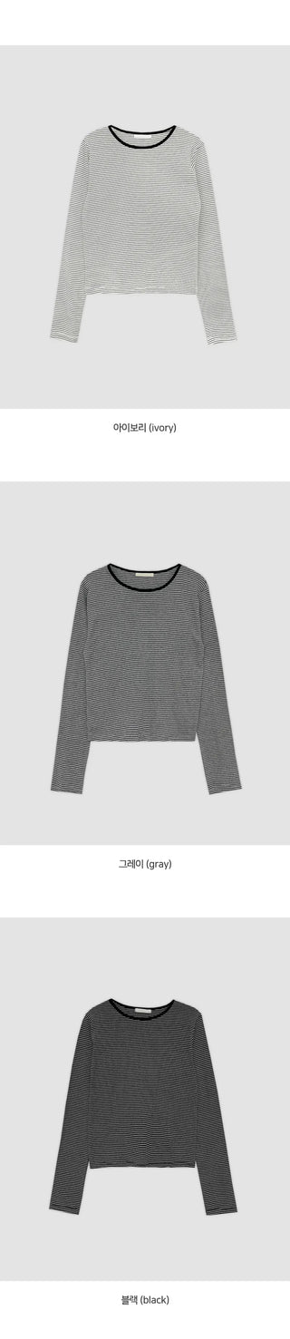 Deztell Round Striped Long Sleeve T shirt