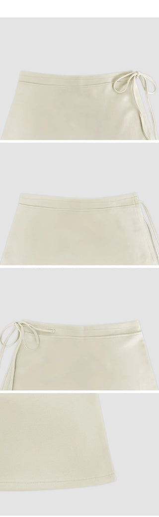 Elline String Wrap Skirt Layered Elastic Two Way Wide Pants