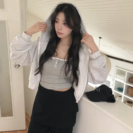 Radov Crop Zip Up Hoodie