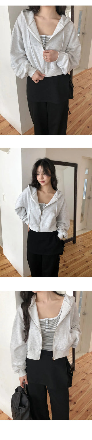 Radov Crop Zip Up Hoodie