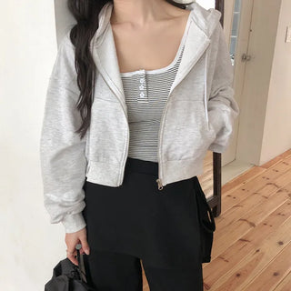 Radov Crop Zip Up Hoodie