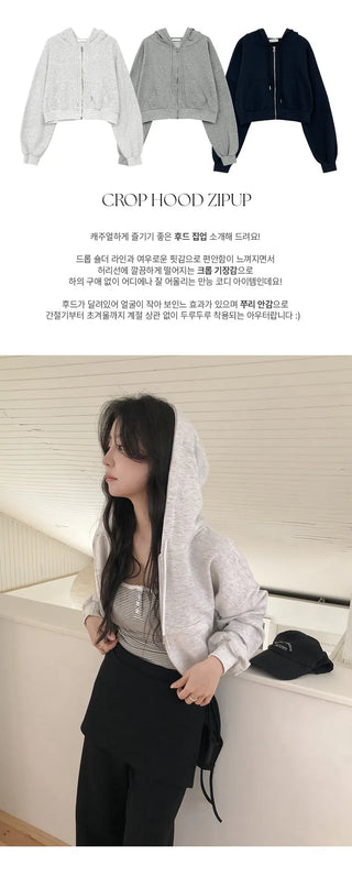 Radov Crop Zip Up Hoodie