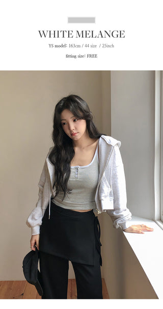 Radov Crop Zip Up Hoodie