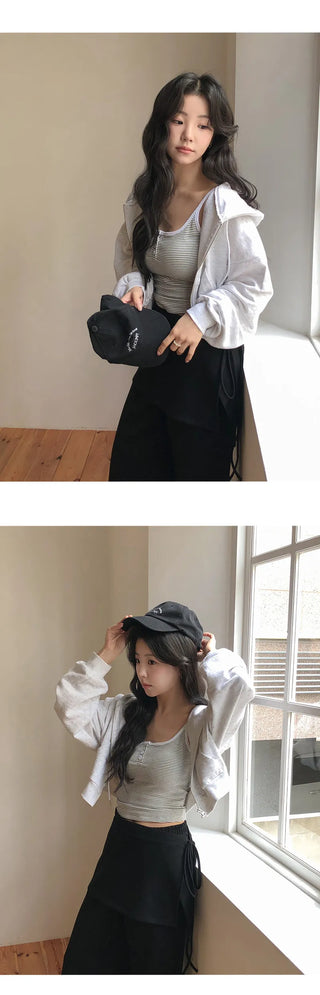 Radov Crop Zip Up Hoodie