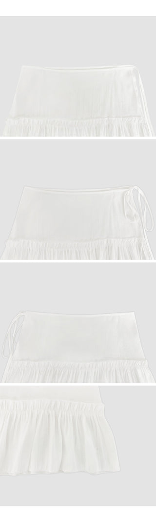 Pailean Frill Lace String Wrap Layered Skirt