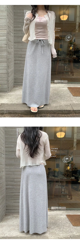 Onart String Flare Long Skirt