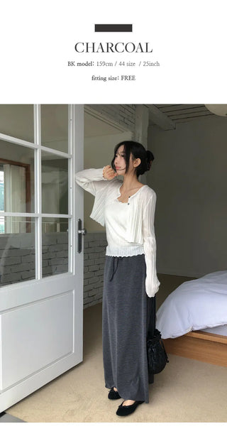 Onart String Flare Long Skirt