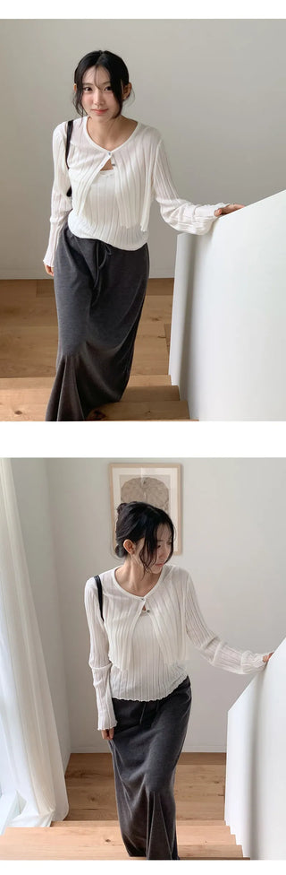 Onart String Flare Long Skirt